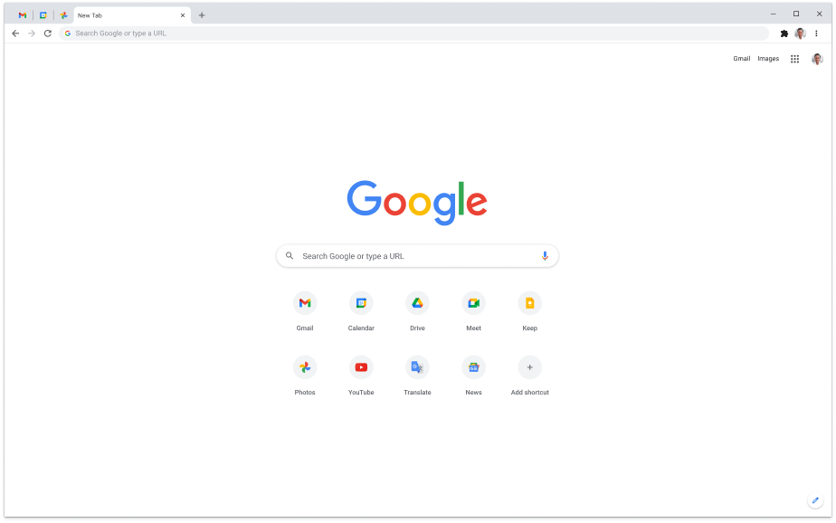 Laptop mit Google.com-Startseite.