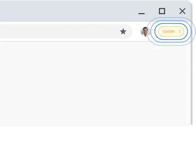 Aktualisierungsaufforderung in der rechten oberen Ecke des Chrome-Fensters
